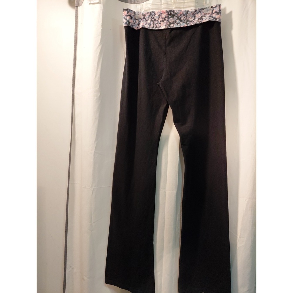 Pink Victoria's Secret Y2K 2015 Fold Over Waist Flare Leg Yoga Pants Leggings - Picture 2 of 8